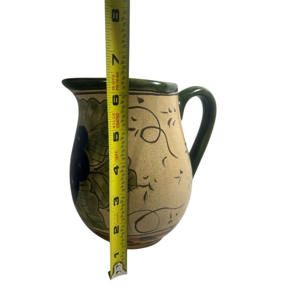 Vintage Hand Painted Water Tea Pitcher Grape Leaves Cluster Motif 6.5” Tall MCM - Picture 8 of 12